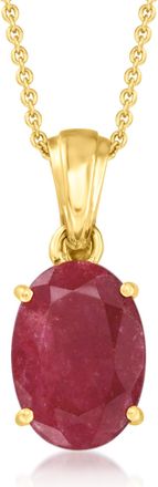 Ross-Simons Ruby Pendant Necklace in 18kt Gold Over Sterling