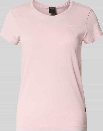 G-Star T-Shirt mit Label-Stitching in Hellrosa, Gr&ouml;&szlig;e XL