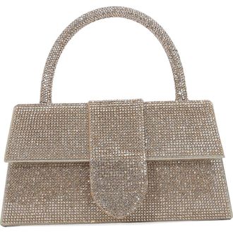 Berness Rhinestone Embellished Top Handle Bag in Gold at Nordstrom Rack