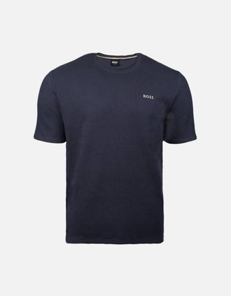 HUGO BOSS Mens BOSS Waffle T-Shirt, Dark Blue - Black - Size: 38