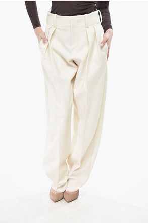 Super Blond Two-Pleat Stretch Virgin Wool Trousers size 38