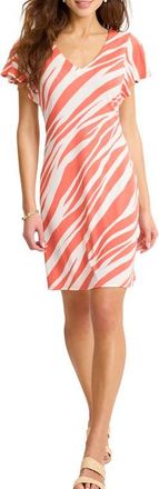 Tommy Bahama Darcy Coastal Zebra Stripe Minidress in Peach Gelato at Nordstrom, Size X-Small