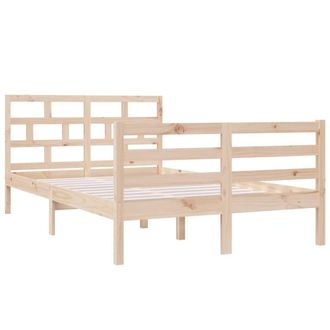 Berkfield Home Beautiful Bed Frame 120x190 cm Small Double Solid Wood in Light Tan