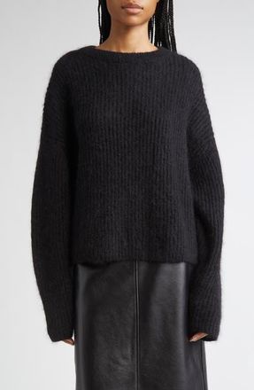 Toteme Mohair & Wool Blend Rib Sweater in Black at Nordstrom, Size Xx-Small