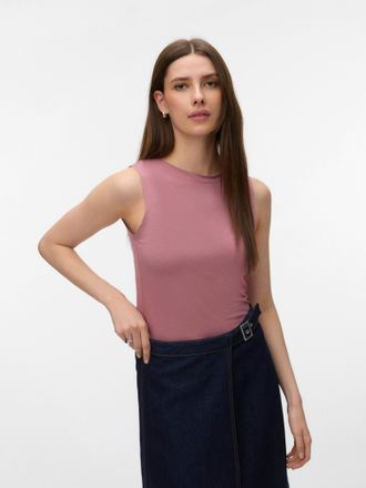Vero Moda Shirttop VERO MODA VMPANDA MODAL SL TOP JRS NOOS, Damen, Gr. XS, nostalgia rose, Jersey, Obermaterial: 48% Baumwolle, 48% Modal, 4% Elasthan, unifarbe