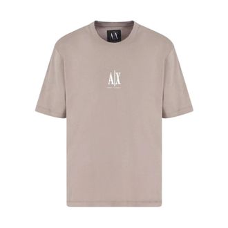 A|X Armani Exchange T-shirt met korte mouwen - Heren - T-shirts - Bruin - S - Katoen - Tops
