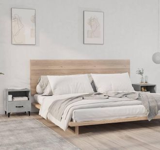 vidaXL Vidaxl - Mesitas De Noche 2 Unidades Madera Contrachapada Gris Hormig&oacute;n