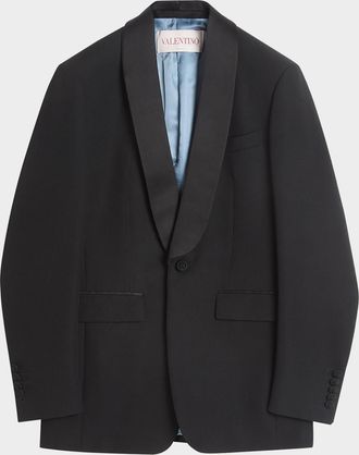 Valentino Garavani Mens Grain de Poudre Shawl Sport Coat