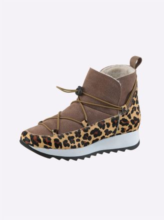 Heine Stiefelette HEINE, Damen, Gr. 35, braun (braun, leo), Synthetik, Schuhe Stiefelette