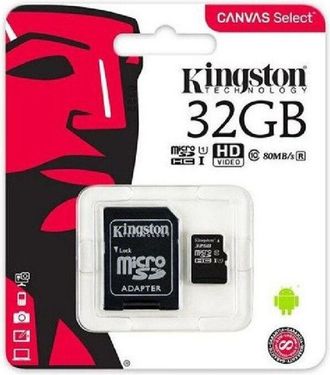 Trade Shop Trade Shop - Tarjeta De Memoria Kingston Micro Sd 32 Gb Clase 10 Microsd 80 Mb/s Canvas 32gb