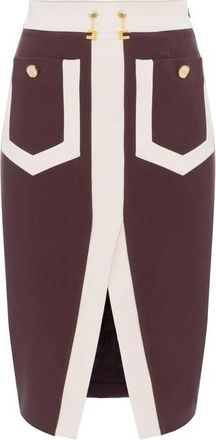 Elisabetta Franchi Colour-blocking Rok - Dames - Midirokken - Veelkleurig - S - Leer - Rokken