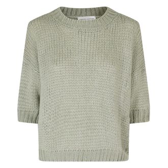 Roberto Collina Truien & Vesten, Dames, Groen, M, Trui met ronde hals