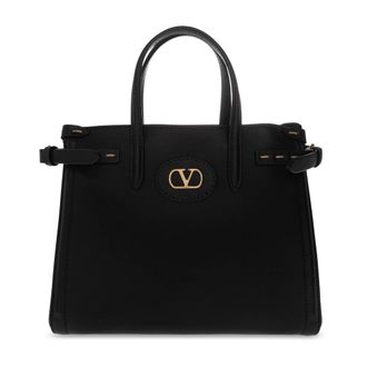 Valentino Garavani Leren Tas Met Logo - Dames - Handtassen - Zwart - ONE Size - Leer - Tassen