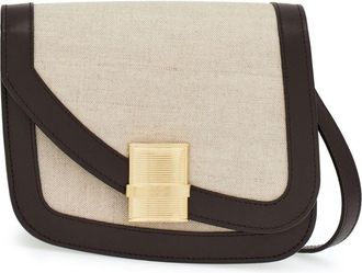 Ferragamo medium Fiamma canvas crossbody bag - women - Fabric/CALFSKIN/Lamb Skin - One Size - Neutrals