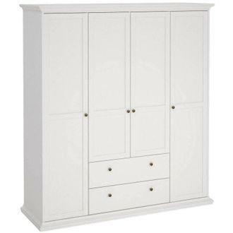 Dmora Guardaroba Grande Amarena, Armadio Camera da Letto Appendiabiti, 8 Ripiani, 60.5x200.6h cm Bianco