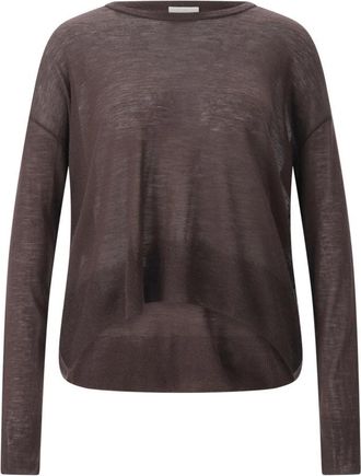 Closed Ronde hals gebreide kleding - Heren - Ronde hals truien - Bruin - L - Wol - Truien & Vesten