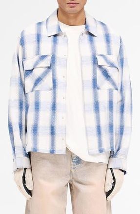 Represent Season Flannel Button-Up Shirt in Mid Blue at Nordstrom Rack, Size Medium
