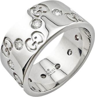 Gucci Icon Silver White Gold (18K) Band Ring (Pre-Owned)