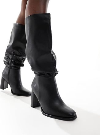 London Rebel Maggie - Stivali morbidi neri con tacco largo a pianta larga-Nero