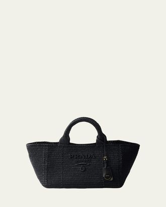 Prada Crochet Viscose Raffia Tote Bag