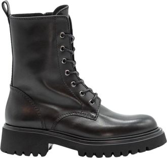 Guglielmo Rotta Anfibio Veterboot - Dames - Veterlaarzen - Zwart - 40 EU - Leer - Schoenen