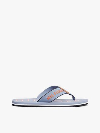 Tommy Hilfiger Logo Embroidery Webbing Strap Flip-Flops