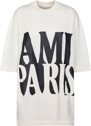 Ami Oversized Cotton T-Shirt with Bold Ami Paris Print
