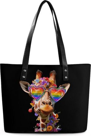 Generic Giraffe Print Tote Bags for Women Cute Shoulder Purses Handbags