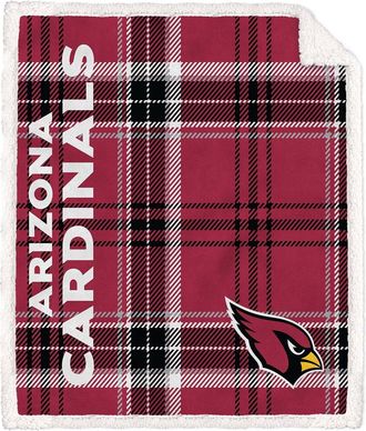 Pegasus Sports Arizona Cardinals Nfl Team Classic Plaid Sherpa Throw