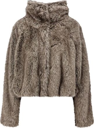Alysi Cappotto Corto Effetto Pelliccia - - Jackets - Donna - Marrone - S