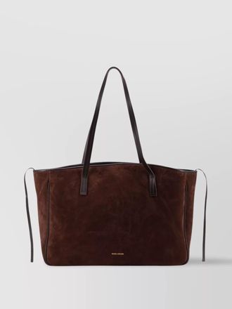 Manu Atelier xl day suede shoulder bag