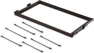 Emuca Emuca Kit De 7 Varillas Pantalonero Y Bastidor De Gu&iacute;as Para Armarios Moka, Cierre Suave, Regulable, M&oacute;dulo 900mm, Aluminio Y Acero, Color Moka
