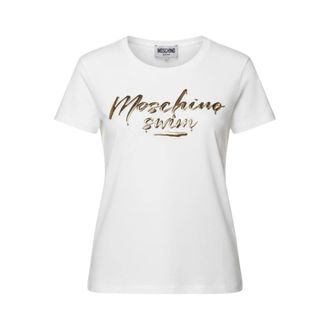 Moschino Tops, Dames, Wit, L, Katoen, T-Shirt A1920