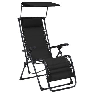 vidaXL Vidaxl - Tumbona Plegable De Textilene Negro