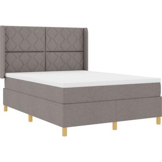 vidaXL Box Spring Bed with Mattress Taupe 160 x 200 cm Fabric vidaXL