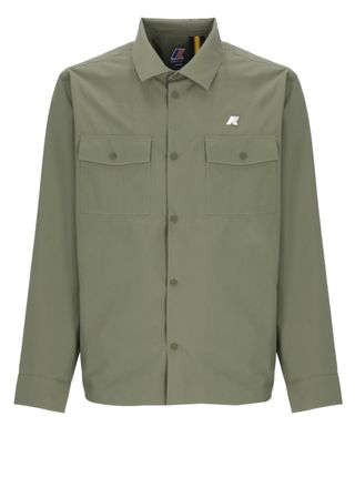K-Way Army Green Umbert Stretch Buttoned Overshirt