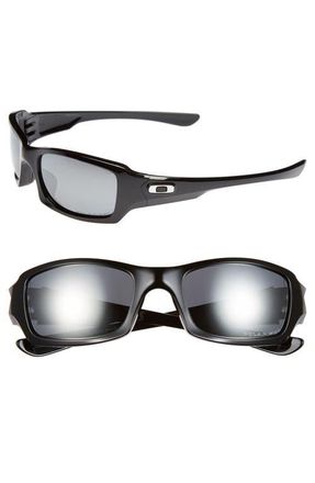 Oakley Fives Squared 54mm Polarized Sunglasses in Polished Black/black Iridium at Nordstrom