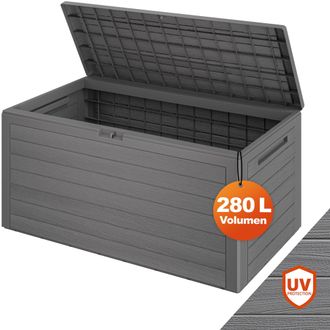 Deuba Baule Da Giardino 280l 116x43x55cm Contenitore Da Esterno Box Multiuso Cassapanca Esterni - Casaria