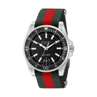 Gucci Accessoires, Heren, Veelkleurig, ONE Size, Nylon, Ya 136206 Duikhorloge