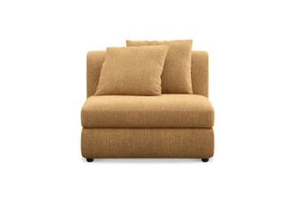 Castlery Fable Armless Sofa Customized, Caramel Washed Chenille, Machine Washable, Ultra Deep Seats for Sofas, Castlery