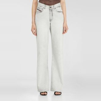 Diesel Regular Jeans High Waist 1971 D-Sent, Light grey, Button fly
