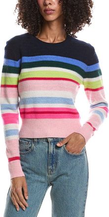 Brodie Striped Stitch Maya Crewneck Cashmere Sweater