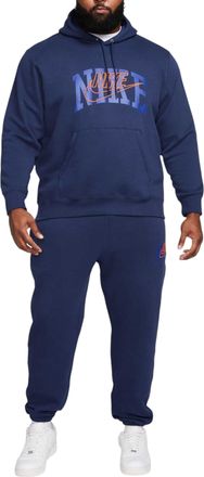 Nike Mens Tracksuit Club Fleece Pullover Hoodie Cuffed Jogger Sportswear Black - Navy Cotton - Size Medium