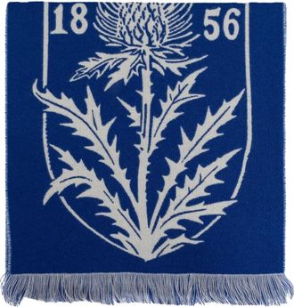 Burberry Thistle sjaal met franje - Blauw