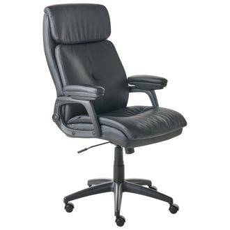 Beliani Beliani - Silla Ejecutiva De Oficina Asiento Inclinable Acolchado Grueso Piel Sint&eacute;tica Negra Director