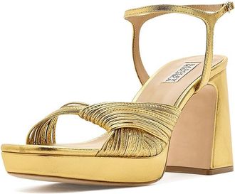 Badgley Mischka Winslet Womens Dress Sandals Gold Metallic : 7.5 M, Leather
