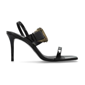 Versace Jeans Couture High Heel Sandals, female, Black, Size: 11 US Heeled Sandals