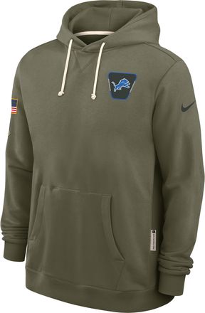 Nike Detroit Lions Salute to Service Sideline Dominant Force Nike Mens Dri-FIT NFL Pullover Hoodie in Brown | 03AZ2DHA2B-D4V