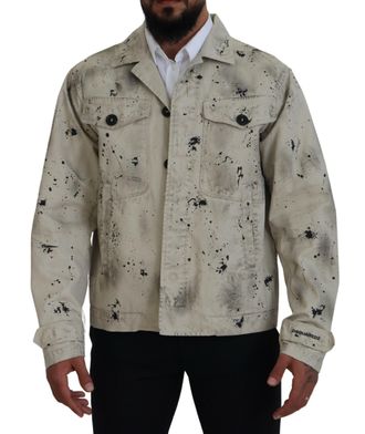 Dsquared2 Dsquared&sup2; Splash Print Casual blue Mens Jacket (Pre-Owned)