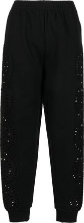 Stella McCartney drawstring knitted trousers - women - Elastane/Cotton/Cotton - 34 - Black